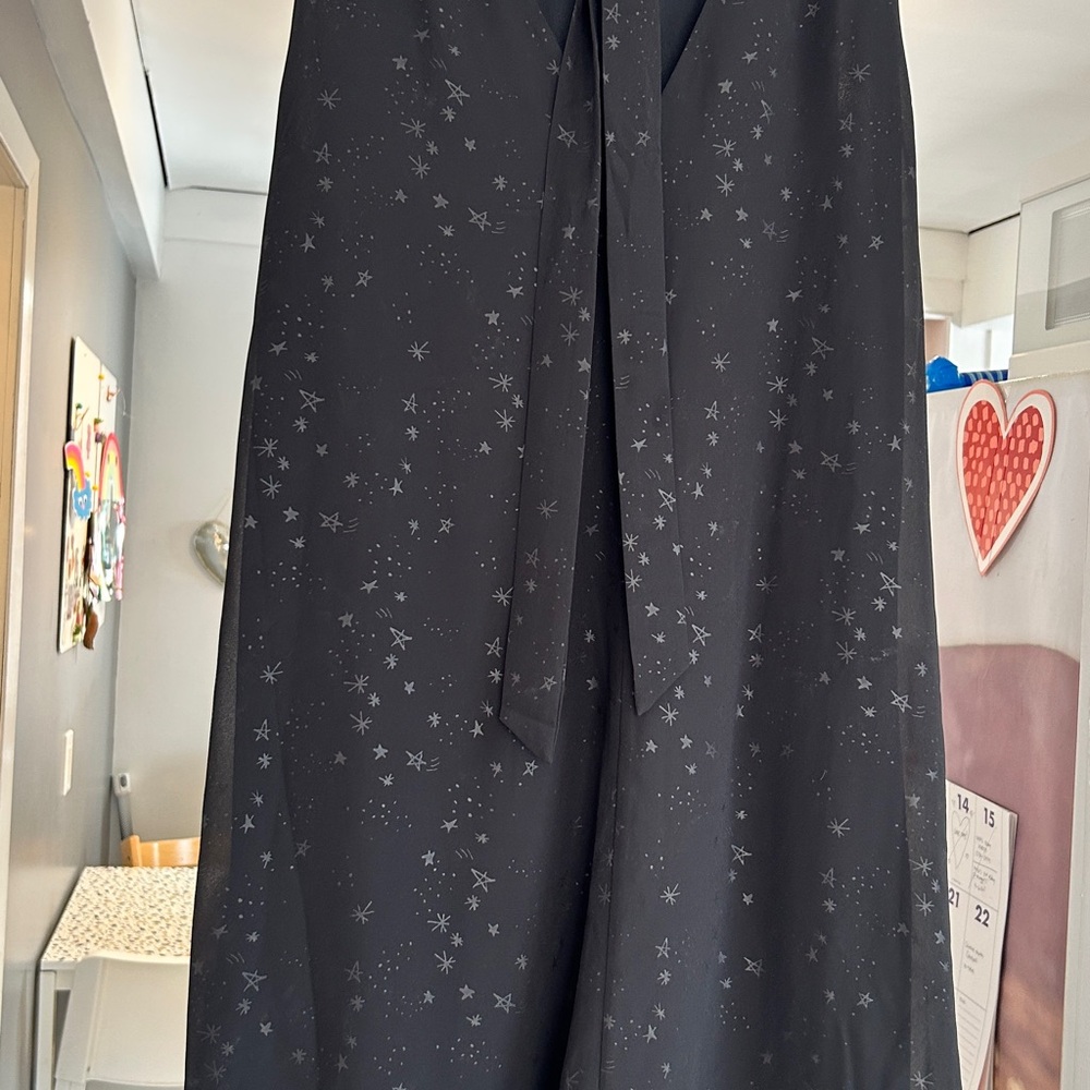 Black Star Print chiffon dress